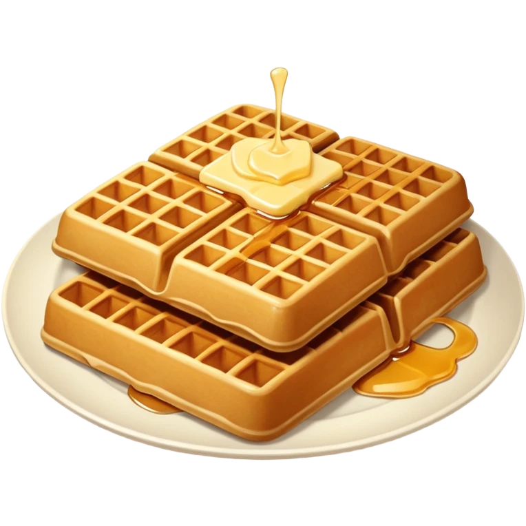 Realistic Waffles in a plate emoji