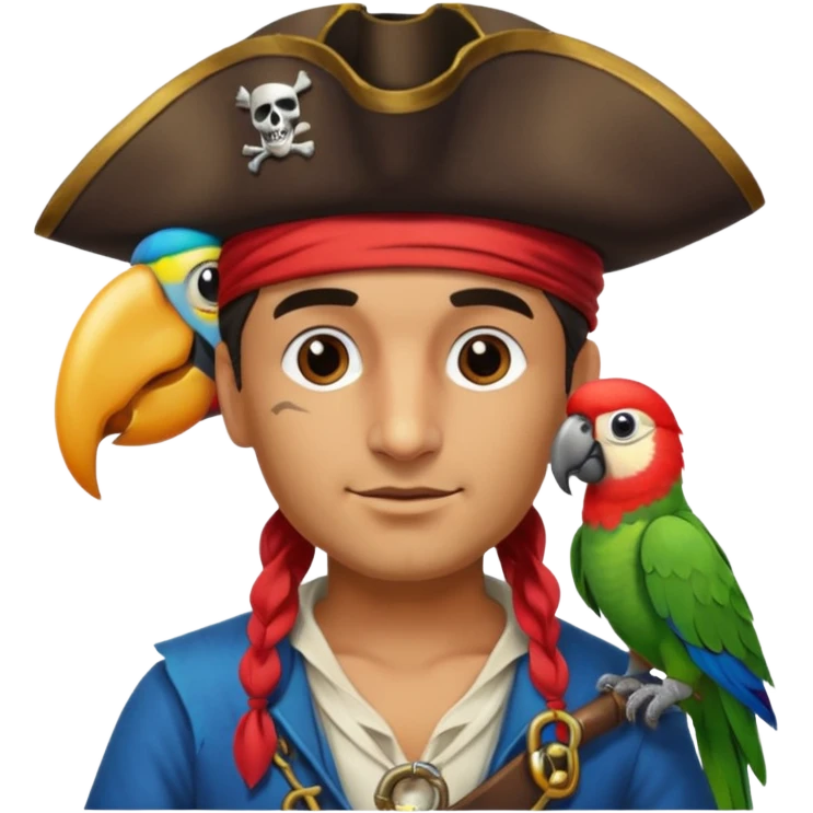 pirate and parrot emoji