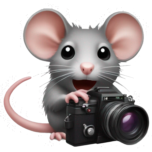 Rat camera overlayed with prohibited sign emoji