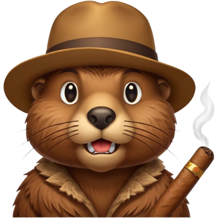 beaver head with a cigar in its mouth emoji