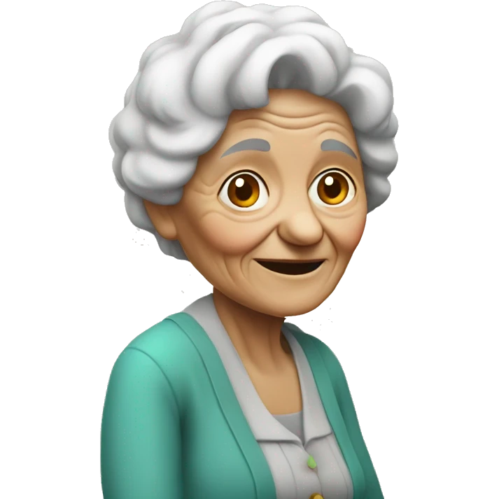 Old woman with joint emoji
