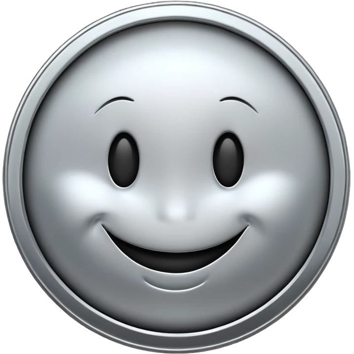 Silver coin smiley face emoji