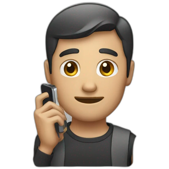 A man hold phone  emoji