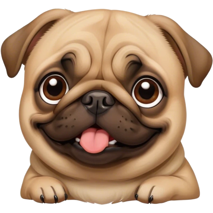 a happy pug getting head pats emoji