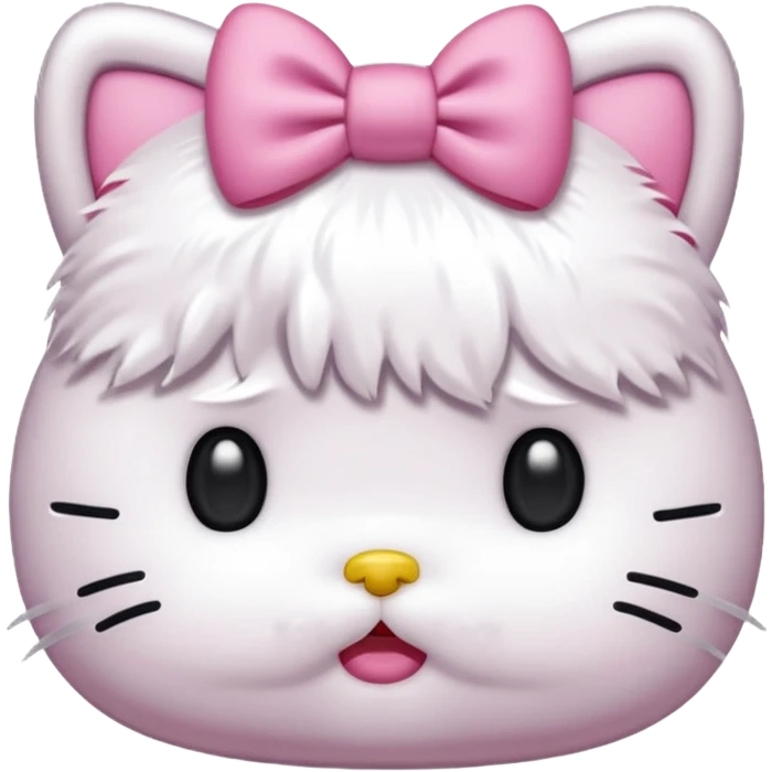 Hello Kitty with furrowed brows and frown emoji