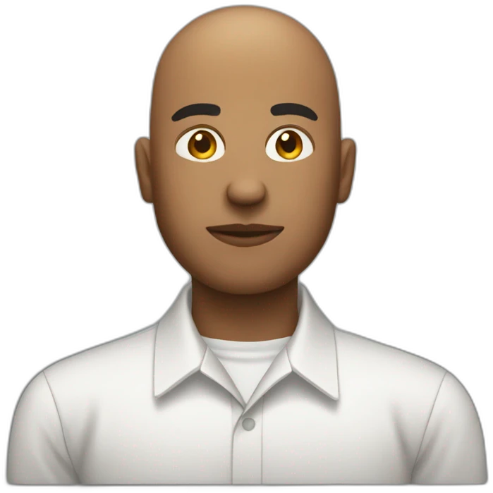 bald male graphic designer with a 5 o'clock shadow emoji