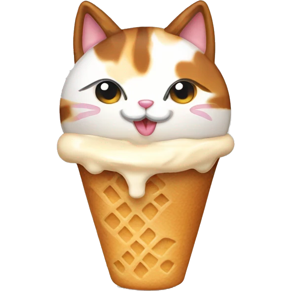 calico cat with icecream  emoji