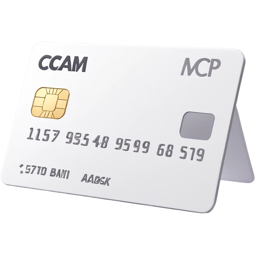 bank card, 3D Emoji style, clean white color, soft shadows and highlights, no decoration, close-up view, horizontal orientation, transparent background emoji