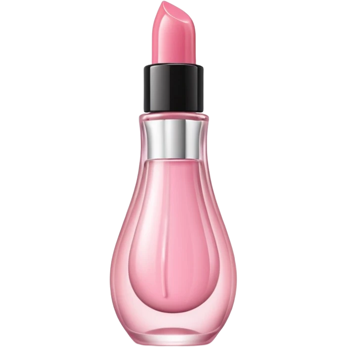 Gisou lip gloss, glass bottle with two sets of curves, light pink colour emoji
