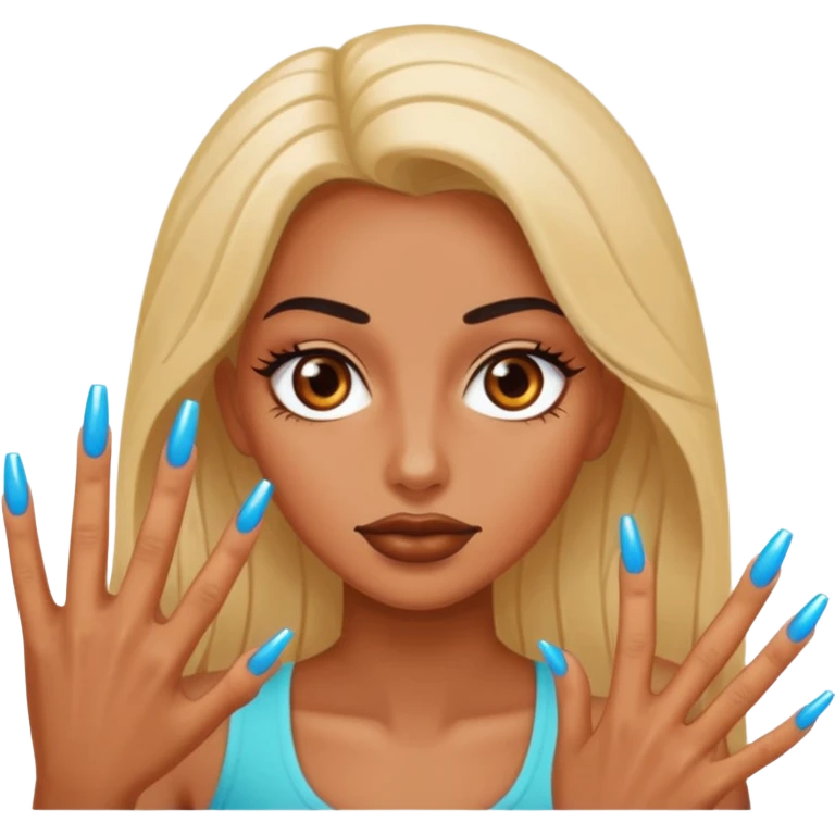Baddie with long nails  emoji