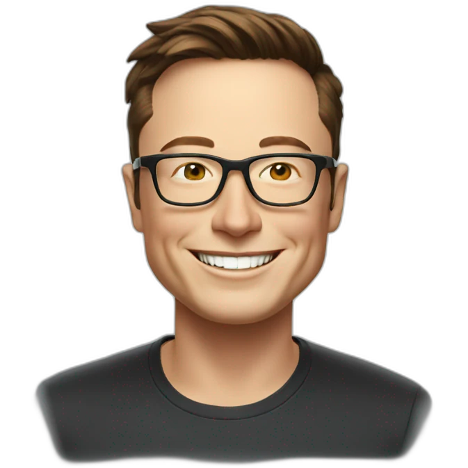 Elon musk smiling with glasses emoji