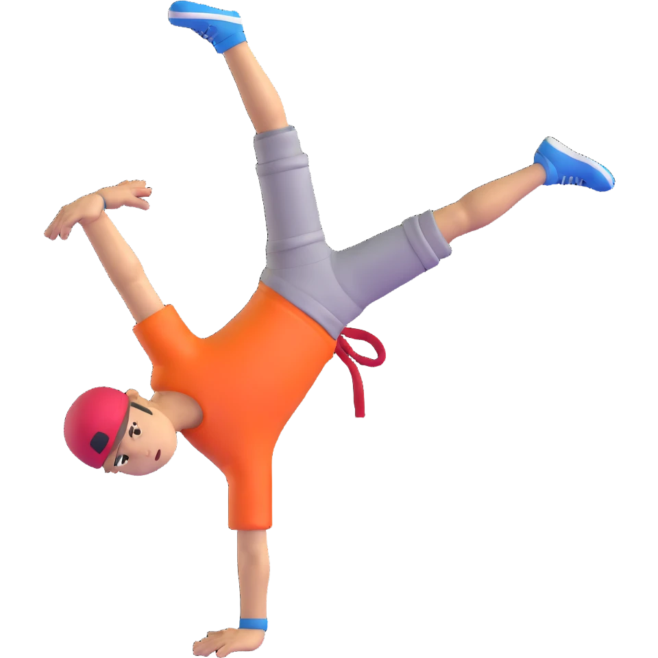 breakdancer doing a freeze emoji