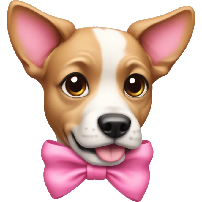 Dog with pink bows emoji