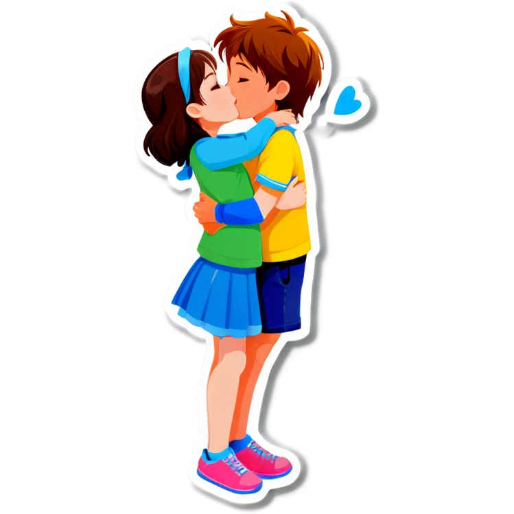 girl kiss a boy emoji