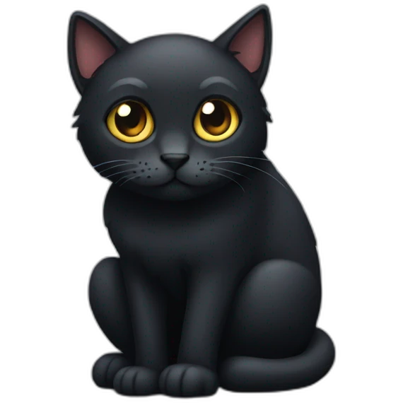 dark cat with slanting eyes emoji