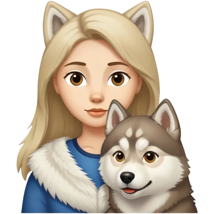 Dark blond With husky Siberian emoji
