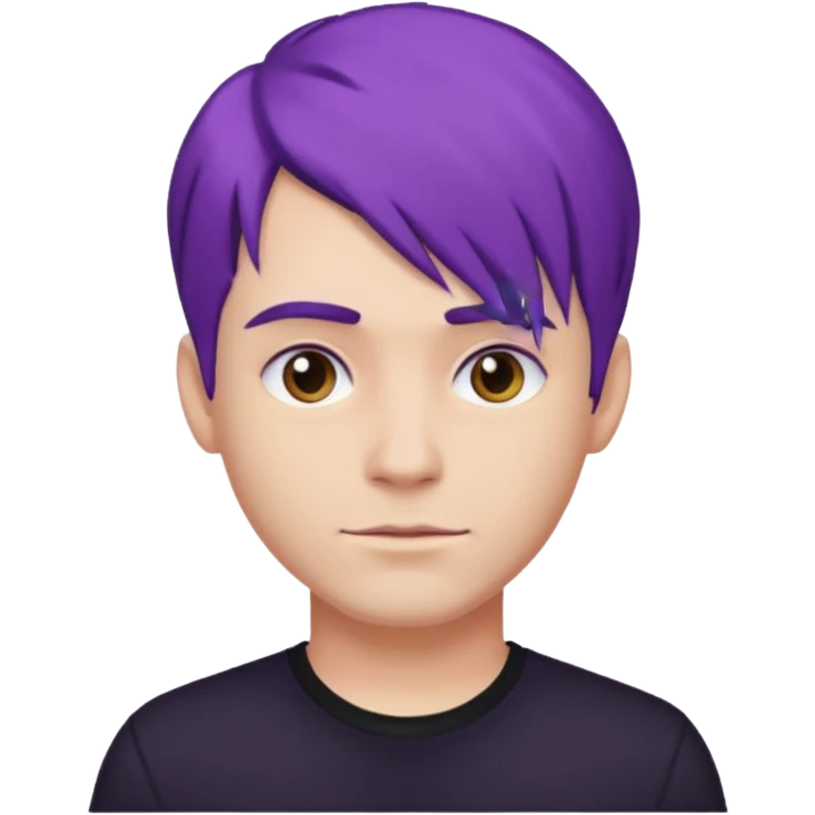 man with purple hair and black shirt emoji