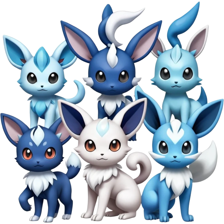 Meowstic-Absol-Minccino-Glaceon-Pokémon-Fakémon-creature emoji