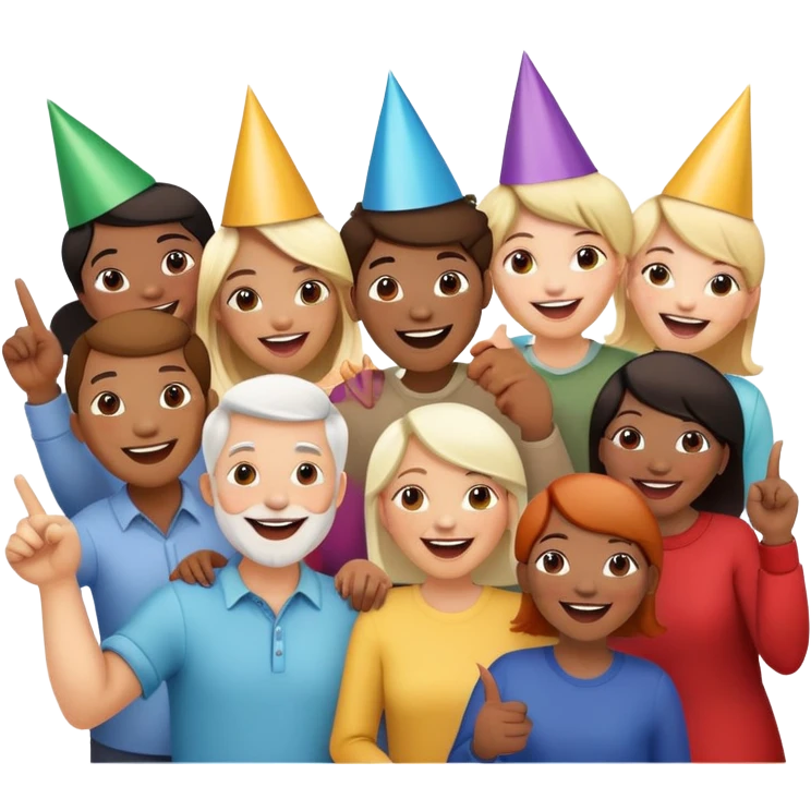 Crowd of people pointing and laughing emoji