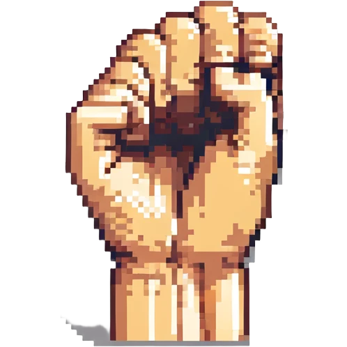 clenched fist salute, simple shading emoji