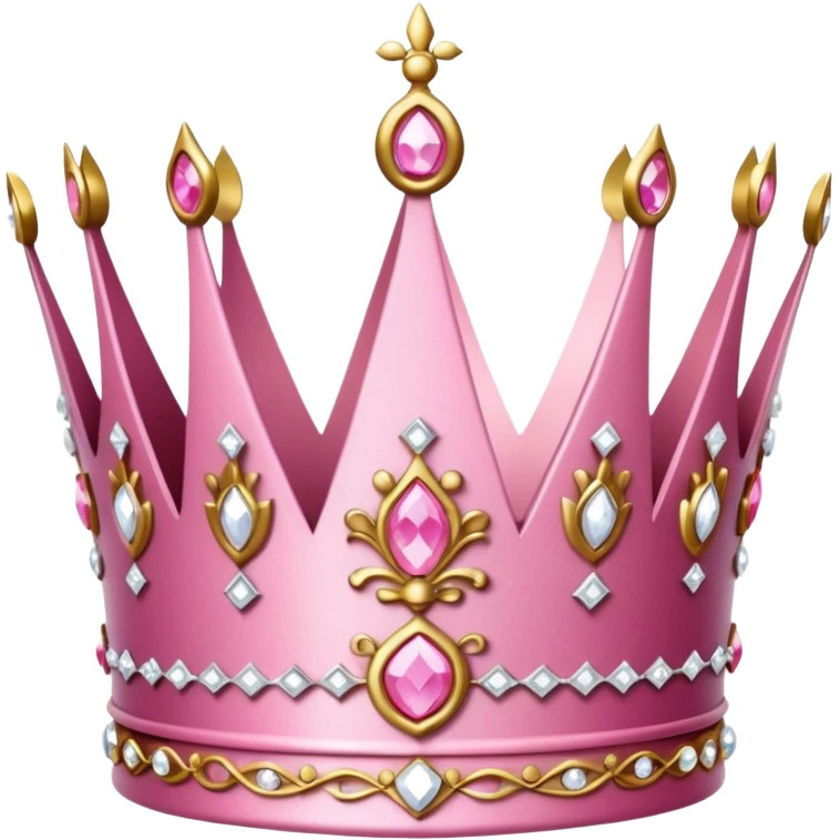glitter pink and white queen crown emoji