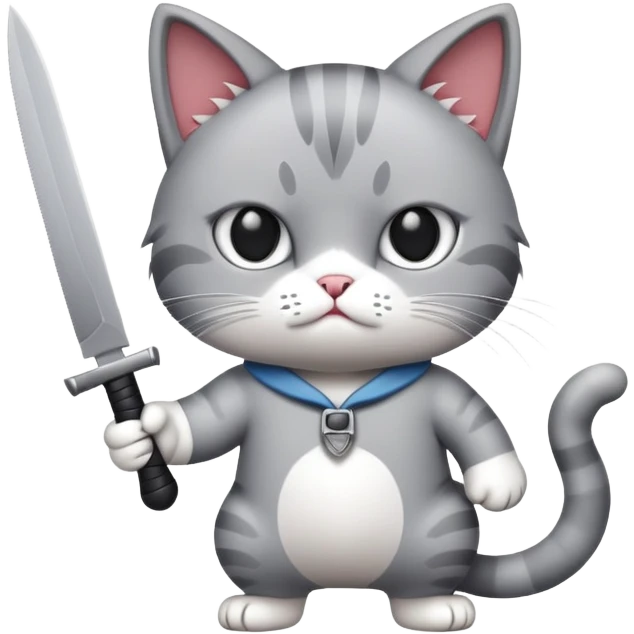 Cat with knife emoji