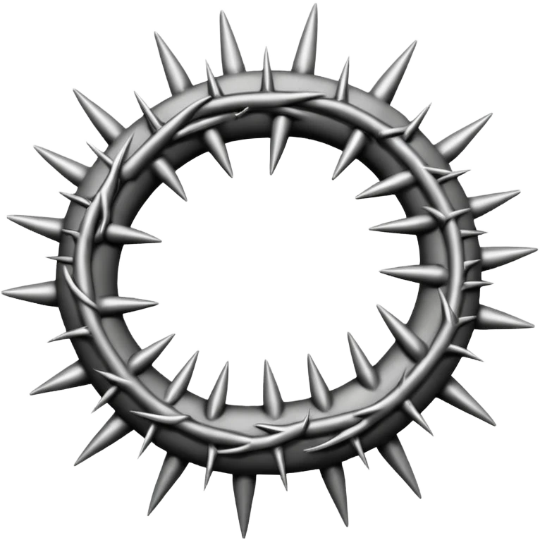 Crown of Thorns black and white emoji