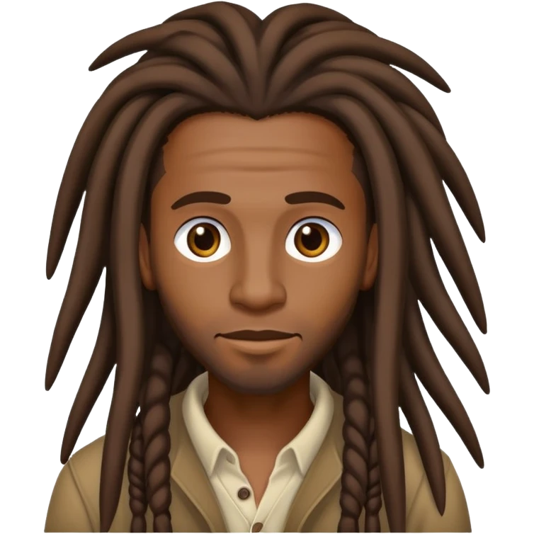 Black man with long dread locks emoji