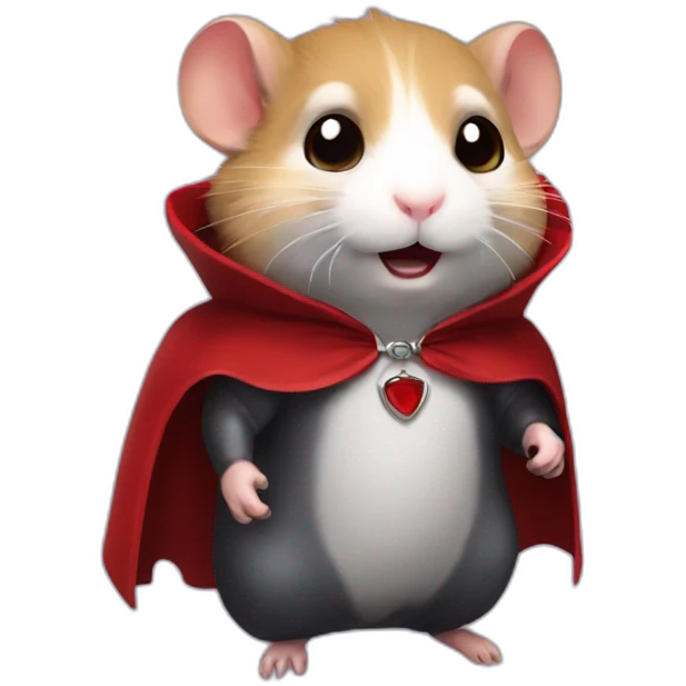 Hamster vampire with cape emoji