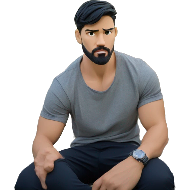 sitting man with watch. emoji