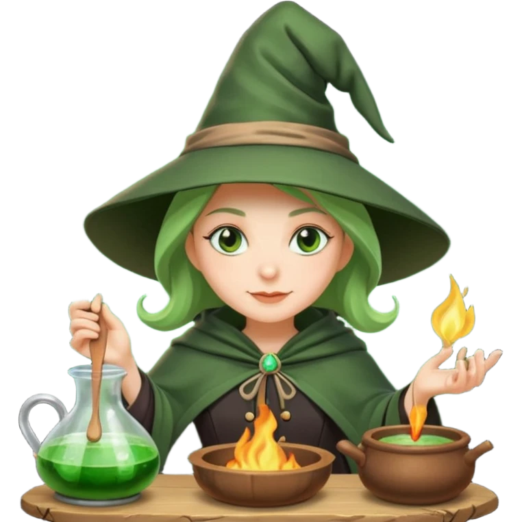 green witch cooking potion emoji