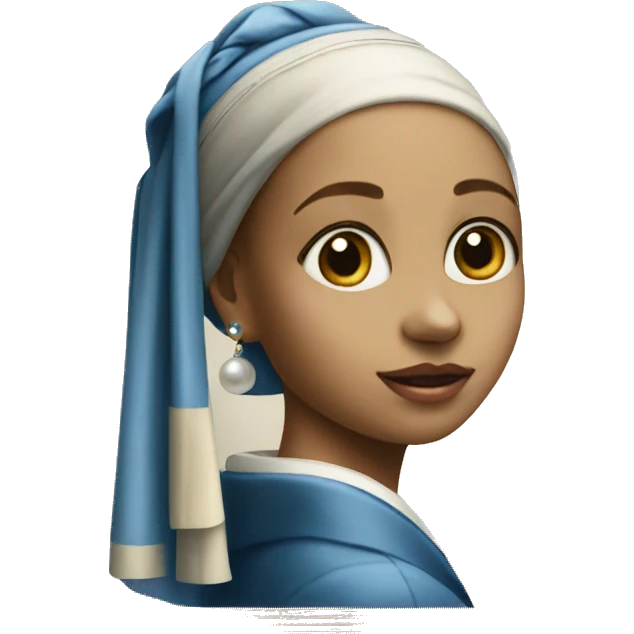 Girl with pearl earring painting in picture frame emoji