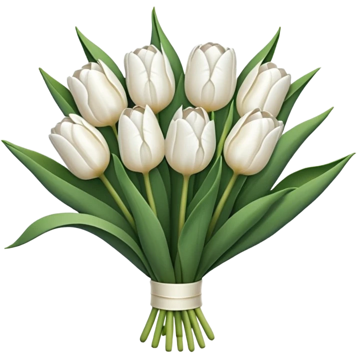 white tulip bouquet  emoji