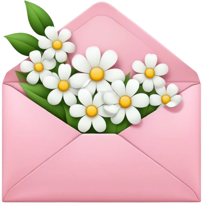 Pink envelope with white flowers emoji