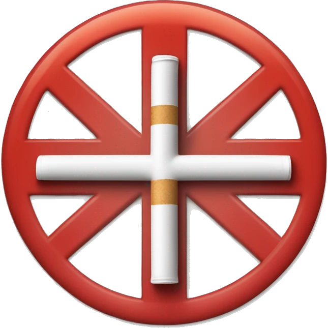 sorry i would like this to look just like the example below in which a cigarette is within a red (outline) circle and a single cross-hash is extends from top-right to bottom-left over the symbol. i'dlike to replace th cigarette symbol with the maple leaf emoji
