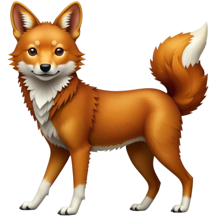 cinematic full body dhole, hyper-realistic emoji