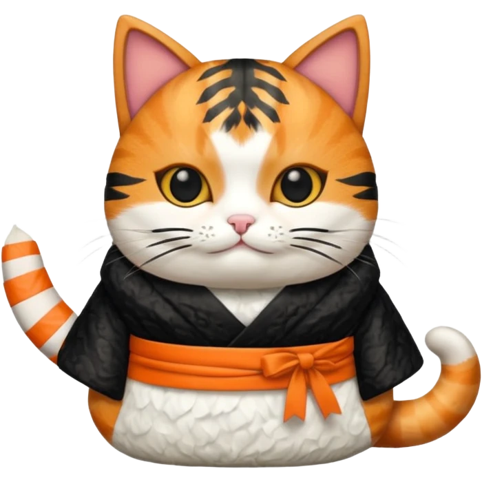 cat dressed as sushi for halloween emoji