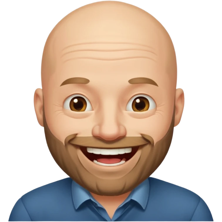 Bald boss with a beard laughing emoji