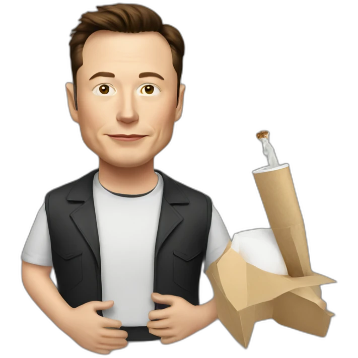 elon musk with joint emoji