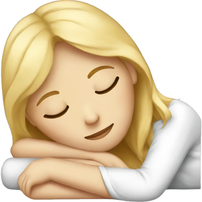A blonde girl sleeping emoji