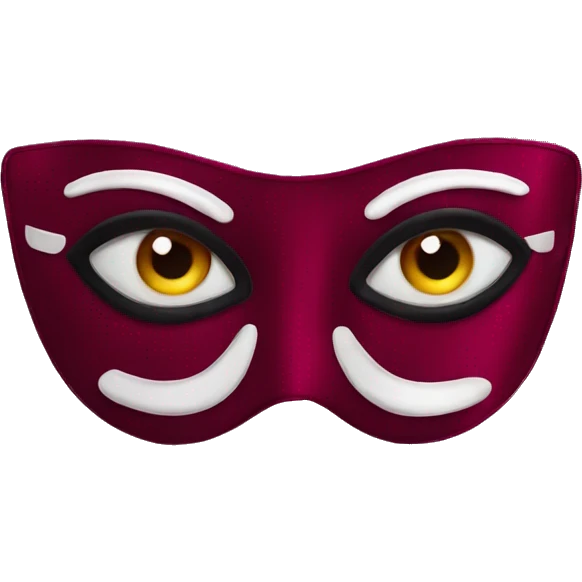 Bordeaux red silk eye mask emoji