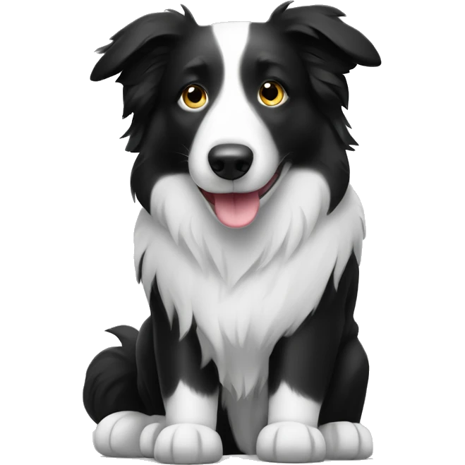 Border collie black and white  emoji