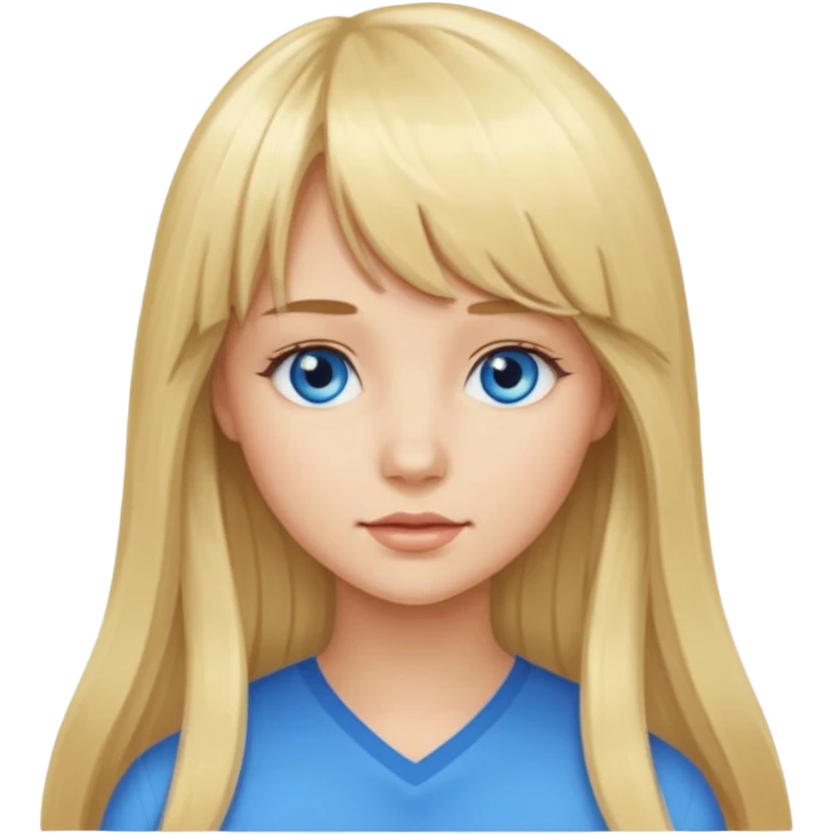 Girl long flowing blonde hair With BANGS emoji