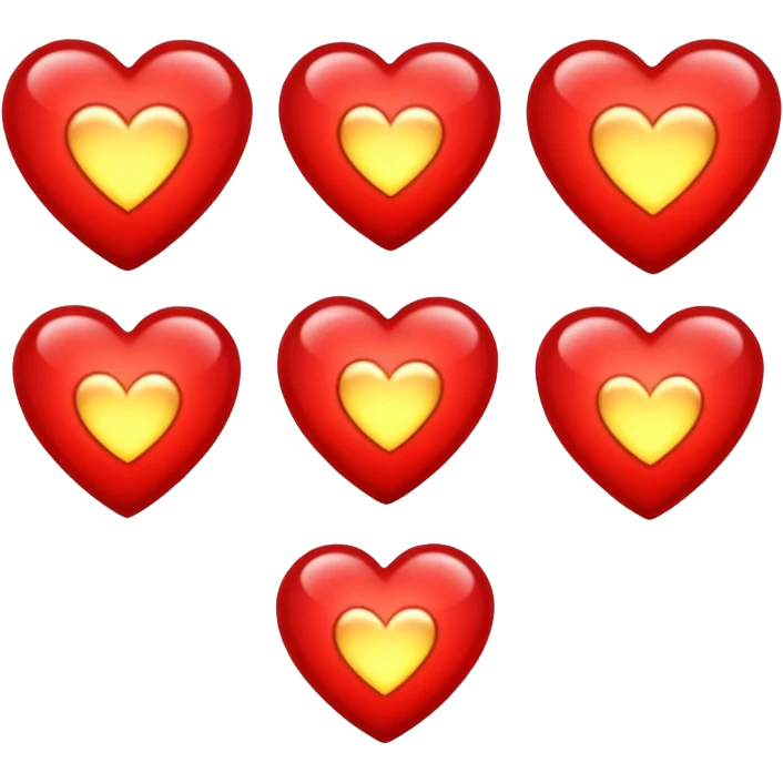 Red hearts glimmering loghts emoji