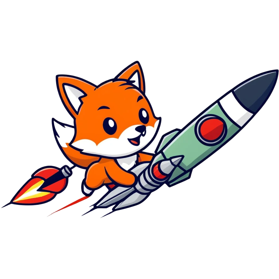 Evil Fox launching rockets and missiles    emoji