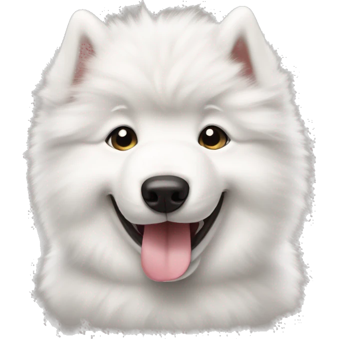 Samoyed puppy with tongue out emoji