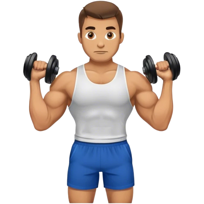 buff man with blue shorts holding kettlebell emoji