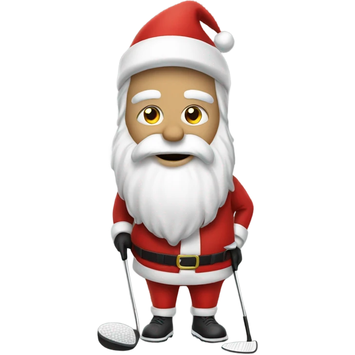 Santa golfing emoji