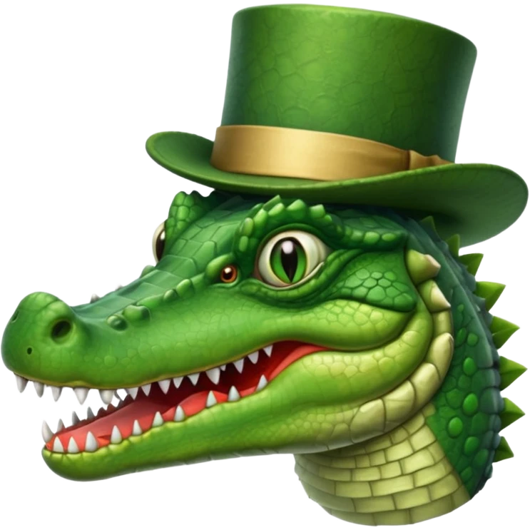 Crocodile with a top hat and monocle emoji