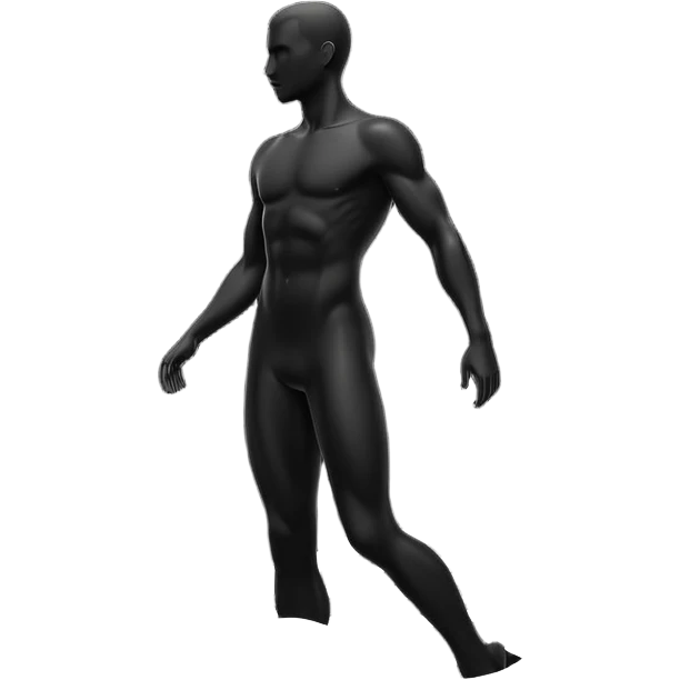 Simple male silhouette formed by subtle flowing energy, minimalist monochrome abstract waves, no facial features emoji